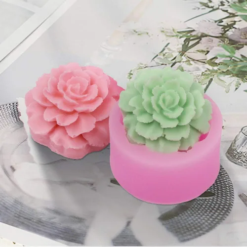 Vista 3 de Molde de silicona para velas de clavel 3D para jabón, fondant, decoración de pasteles, chocolate, dulces, arcilla Ploymer, regalo del día de la madre