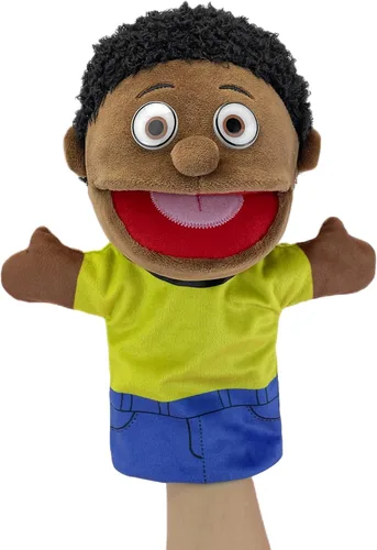 Vista 10 de Marionetas de mano familiares, Marionetas para niños para representar a los miembros de la familia 34 cm Marionetas multiétnicas de peluche suaves