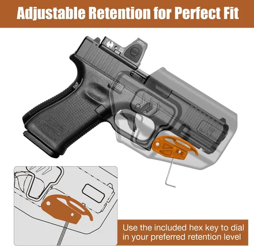 Vista 3 de GUN & FLOWER OWB Holster - Select Your Fit for: Ruger RXM, Glock 19/19X/23/26/44/45 (Gen 3-6) & Glock 32 (Gen 3-4), PSA Dagger Compact - Optic