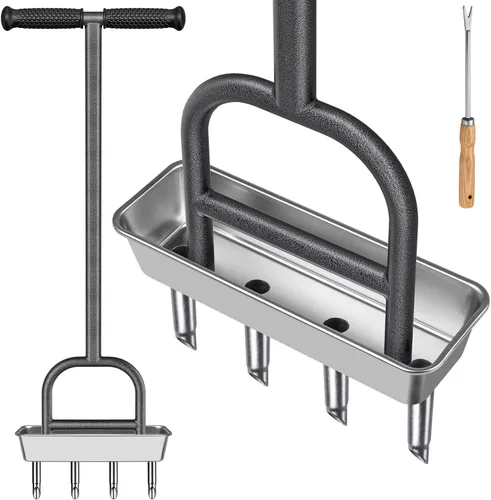 Vista 9 de Dolibest – Aireador de césped con núcleo de 3 agujeros, herramienta de aireación manual de césped con empuñadura de goma suave, herramienta