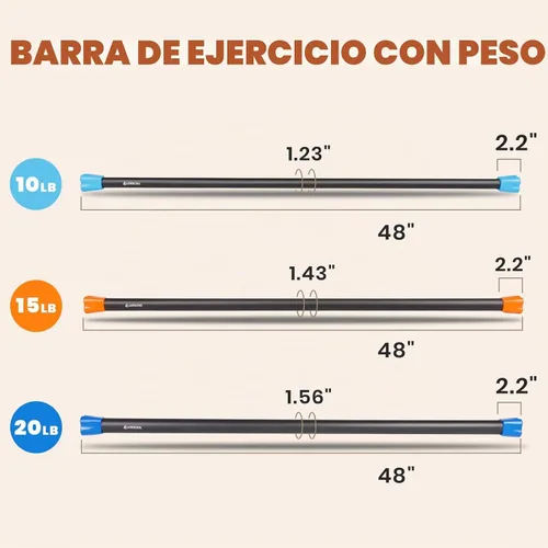 Vista 6 de LIONSCOOL Barbell Weighted Workout Bar
