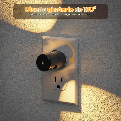 Vista 4 de JandCase Luces nocturnas que se enchufan a la pared, paquete de 12 mini Negro