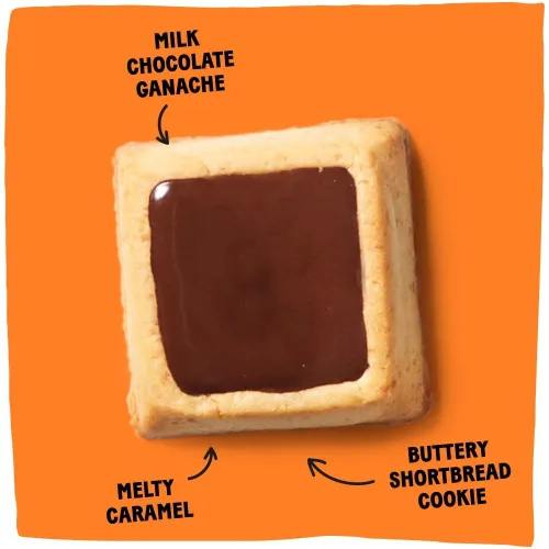 Vista 3 de Michel et Augustin Galletas, Aperitivos Envueltos Individualmente, Caja de Regalo Changemaker, Shortbread de Chocolate con Leche y Caramelo