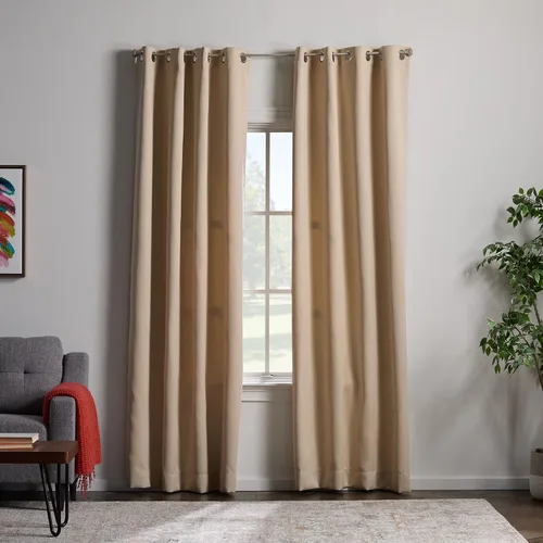 Vista 14 de Linenspa Juego de 2 paneles de cortinas opacas 85% - Cortinas negras de 84 pulgadas de largo, aislamiento térmico, reducción de ruido, esenciales