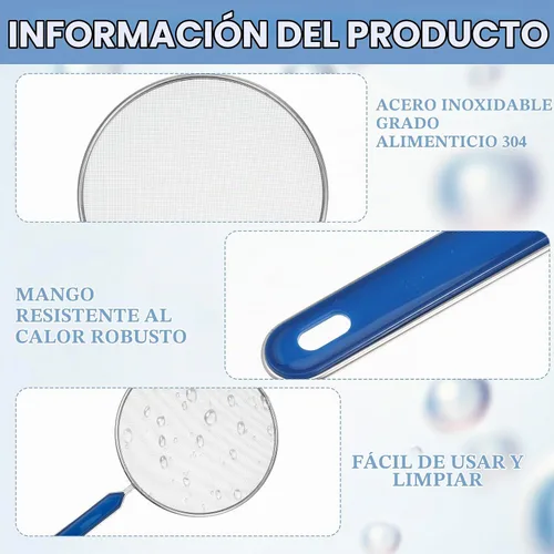 Vista 3 de Pantalla de salpicaduras de grasa de acero inoxidable para sartén, protector de salpicaduras de 8 pulgadas con mango de agarre cómodo, protector