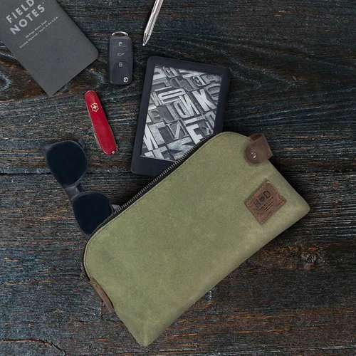 Vista 2 de Hide & Drink, Gran bolsa multiusos Dopp Kit Utilidad, lona encerada, hecha a mano, fatiga