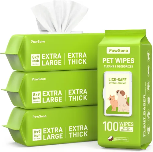 Vista 10 de PawSono Toallitas hipoalergénicas para perros, gatos y animales pequeños, 100