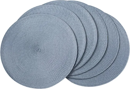 Vista 49 de AHHFSMEI Juego de 6 manteles individuales redondos trenzados de 15 pulgadas para mesas de comedor, tejido natural, resistentes al calor, color beige