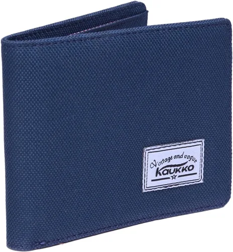 Vista 2 de KAUKKO Cartera biplegable con bloqueo RFID para hombre, 1Azul, Ocio
