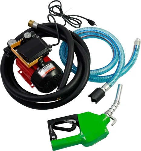 Vista 8 de Bomba de transferencia de combustible de 12 voltios de servicio pesado, bomba de transferencia de diésel autocebante con medidor de combustible