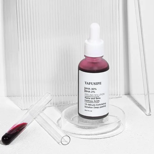 Vista 2 de AHA 30% + BHA 2% Solución de exfoliación química exfoliante para la piel en el hogar, máscara facial de pelado rojo, BHA, líquido exfoliante ácido