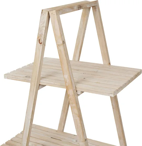 Vista 10 de Alpine Corporation MBB168 Estante de almacenamiento triangular de madera moderno de 3 niveles, 50 pulgadas de alto, acabado natural