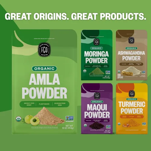 Vista 7 de FGO Polvo orgánico de amla, 8 onzas, grosella espinosa india orgánica USDA (Amalaki), sin OGM, vitamina C natural - 100 % cruda y natural