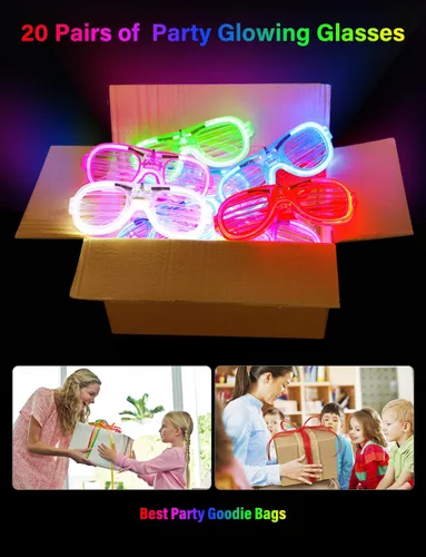 Vista 7 de lamatmo Light up Glasses Led Party Sunglasses - 5 Colors Neon Flashing Glasses, Glow In The Dark Party Favors for Kids Adults