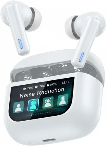 Vista 10 de Auriculares inalámbricos Bluetooth, auriculares con pantalla táctil, modo de transparencia con cancelación de ruido ANC ENC, graves profundos