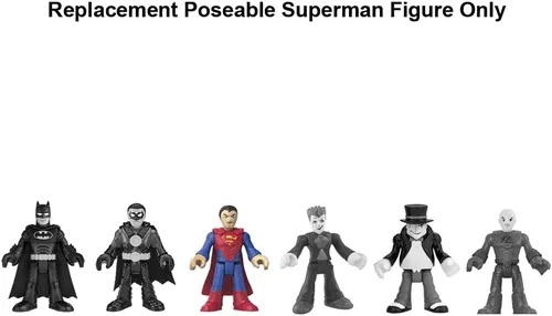 Vista 5 de Mattel Pieza de repuesto para Imaginext Deluxe Figure Pack Playset – GWX46 ~ Figura de Superman Poseable de Repuesto ~ Vestido en azul y rojo