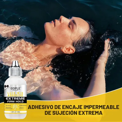 Vista 5 de Pega para pelucas con encaje frontal, adhesivo impermeable para pelucas con encaje frontal y aplicador de silicona para pelucas, pegamento de encaje