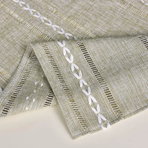 Vista 6 de NEWISHER Mantel cuadrado pequeño bordado rústico de 20 x 20 pulgadas, mantel de tela jacquard a rayas lavable para mesa de comedor para mesita