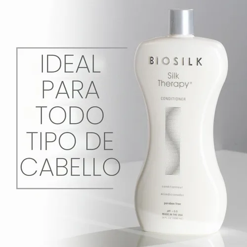 Vista 3 de BioSilk Acondicionador de terapia de seda, hidrata y acondiciona el cabello para un brillo increíble, sin sulfatos, parabenos y crueldad, 34 onzas