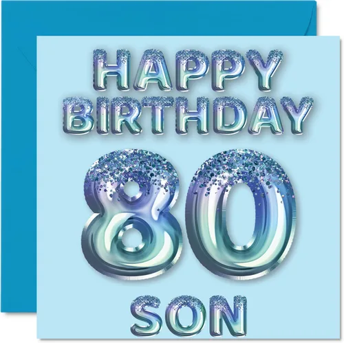 Vista 58 de Stuff4 Tarjeta de primer cumpleaños para niños, globo de fiesta con purpurina azul, tarjetas de feliz cumpleaños para niño de 1 año, nieto, hijo, 57