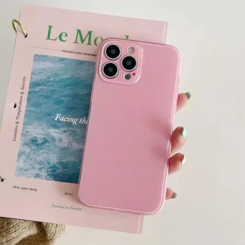 Vista 7 de Funda protectora para iPhone 13 con purpurina para mujeres y niñas, funda protectora suave y brillante para iPhone 13, color rosa