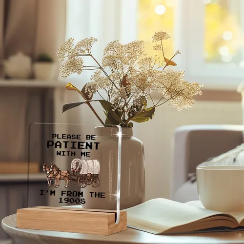 Vista 5 de Divertida placa acrílica retro de regalo para amigos, compañeros de trabajo, regalos occidentales para mujeres, hombres, mejores amigos, decoración