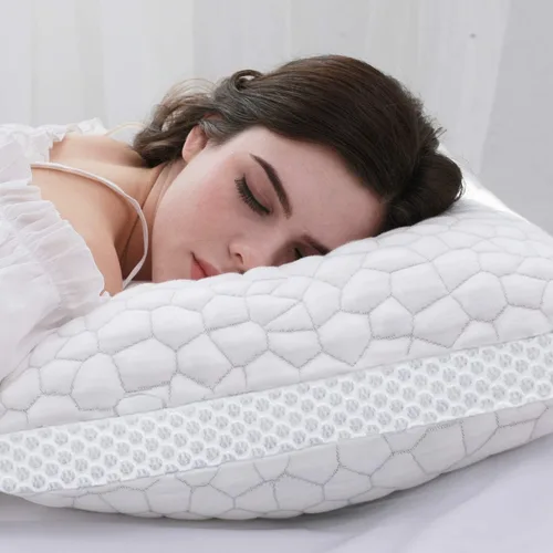 Vista 5 de Juego de 2 almohadas tamaño Queen, ajustable, rayón derivado de bambú
