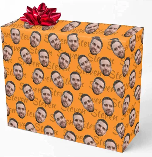 Vista 7 de M YESCUSTOM Papel de regalo con fotos personalizadas, papel de regalo para el Día de la Madre, Día del Padre, cumpleaños, Navidad