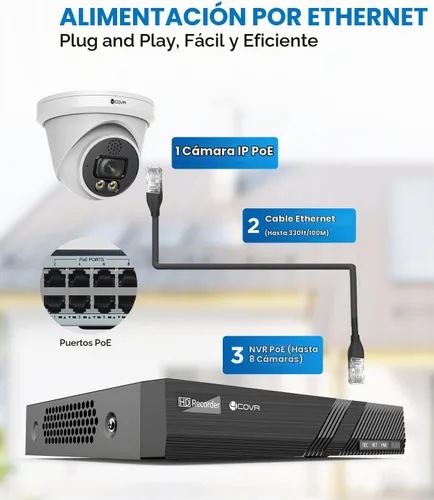 Vista 3 de Sistema de cámara de seguridad PoE 4COVR con disco duro de 2 TB, LY97KA5M0804