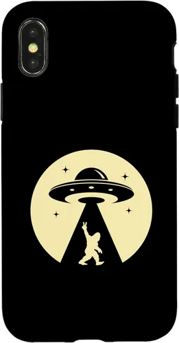 Vista 4 de iPhone 14 Alien big foot ufo nave espacial extraterrestre para hombres caso de regalo