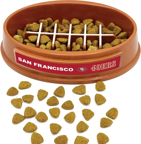 Vista 11 de NFL Super-Bowl Philadelphia Eagles - Cuenco de alimentación lenta para perros y gatos. Diseño de fútbol para una digestión saludable. Antideslizante