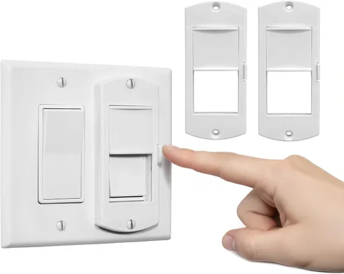 Vista 11 de eLock - Protector de interruptor para interruptores decorativos/basculantes, bloqueo de interruptor de luz a prueba de niños con botón