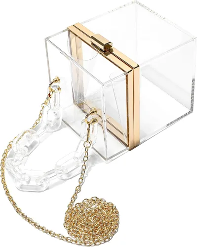 Vista 2 de Bolso de mano de acrílico transparente de lujo para mujer bolso de noche bolso de hombro bolso cruzado para fiesta baile de graduación