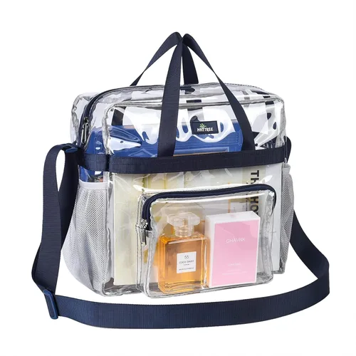 Vista 71 de MAY TREE Bolsa transparente para eventos en estadios de 12 x 6 x 12 pulgadas, bolsa de almuerzo transparente con correas reforzadas para trabajo