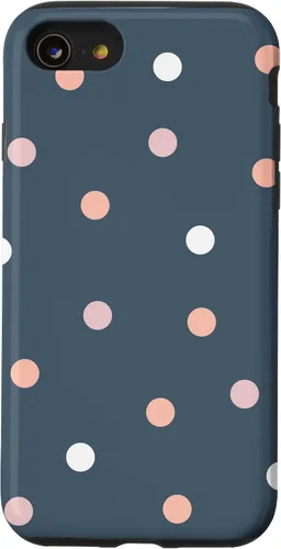 Vista 17 de iPhone 16 Polka Dot Gris Pastel Colorido, Mujeres Y Niñas Funda De Lunares
