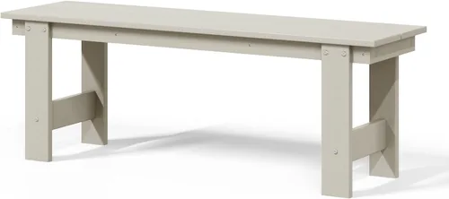 Vista 24 de WestinTrends Ashore Outdoor HDPE - Banco de patio con espalda descubierta de 48 pulgadas, color negro