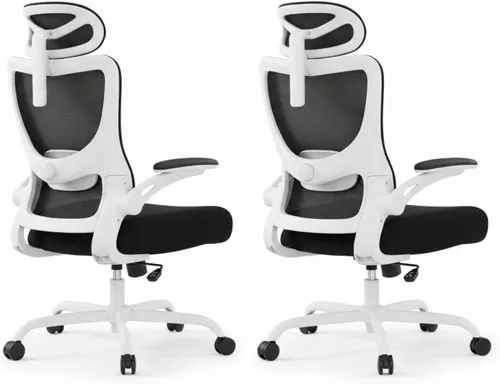 Vista 9 de Marsail - Silla ergonómica de oficina - Silla de escritorio con respaldo alto de malla y soporte lumbar ajustable, silla giratoria con ruedas