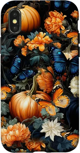 Vista 5 de iPhone 16 Autumn Leaves Butterflies Pumpkins Fall Season Thanksgiving Case