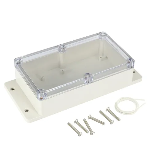 Vista 6 de Caja de conexiones de plástico ABS impermeable a prueba de polvo, recinto universal para proyectos eléctricos con cubierta transparente