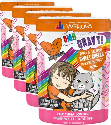 Vista 19 de Weruva B.F.F. OMG - Best Feline Friend Oh My Gravy!, Booya! - Alimento para gatos con carne de res y pollo en salsa, bolsa de 2.8 onzas