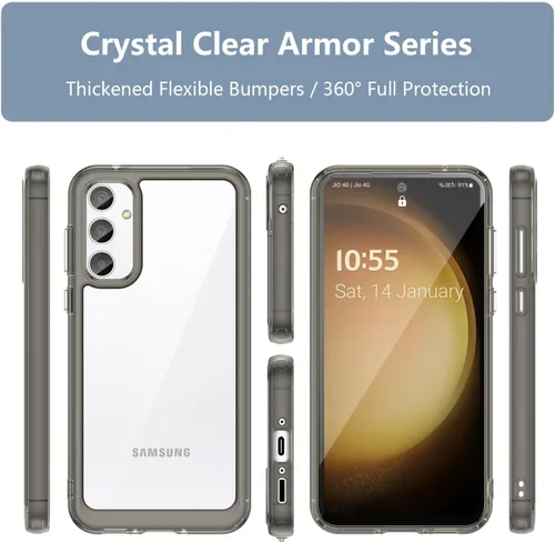 Vista 7 de Funda para Samsung S23 FE, Samsung Galaxy S23 FE 5G, con protector de pantalla de vidrio templado, 4 bolsas de aire incorporadas, no amarillea