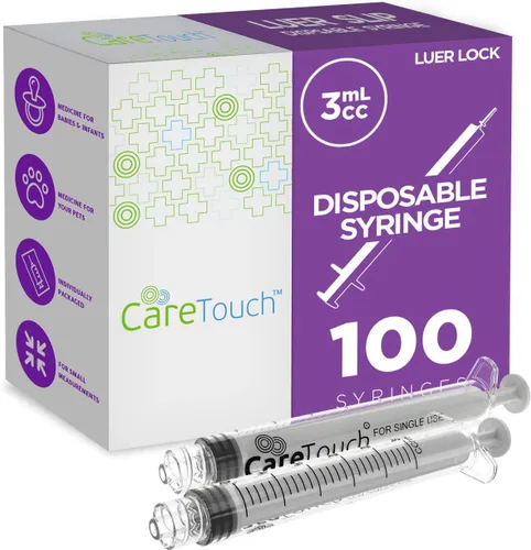 Vista 8 de Care Touch - Jeringas desechables sin aguja, Luer Lock, 0.03 fl oz, 100