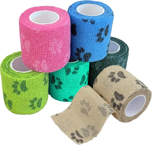 Vista 16 de Vendaje autoadhesivo para veterinario, cinta médica de primeros auxilios para muñecas, tobillos, dedos, ideal para deportes y actividades diarias