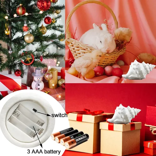 Vista 5 de Luz Nocturna de Concha - Luz Nocturna LED Alimentada por Batería para Habitación de Niños, Temporizador de Apagado Automático, Decoración Náutica