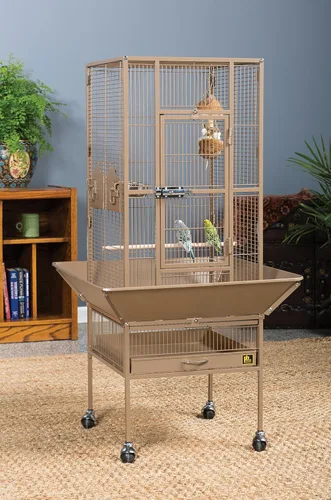 Vista 7 de Prevue Pet Products Park Plaza - Jaula para pájaros con doble cerradura, S Marrón (Coco Brown)