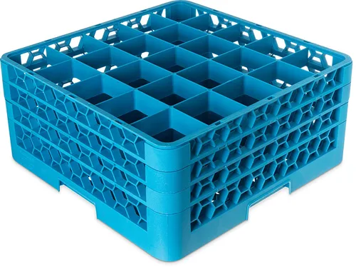 Vista 10 de Carlisle FoodService Products Opticlean - Estante de vidrio con 25 compartimentos con 1 extensor, azul, 5.56 pulgadas