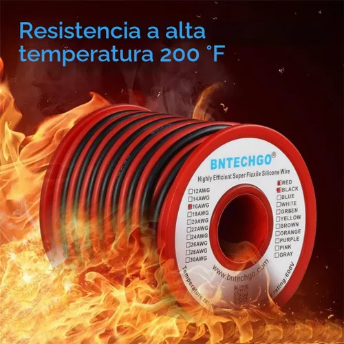 Vista 5 de BNTECHGO Alambre de silicona de calibre 16 rojo y negro cada 25 pies 2 Alambre de silicona calibre 16 rojo y negro