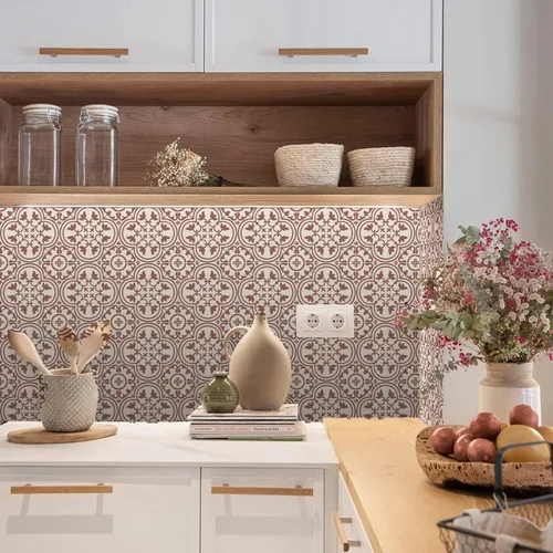 Vista 44 de Alwayspon Adhesivos de transferencia de azulejos de vinilo esmerilado para despegar y pegar, calcomanías autoadhesivas para azulejos de pared