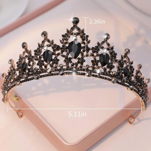 Vista 8 de Kamirola - Corona de reina y tiaras corona de princesa para mujeres y niñas, diademas de cristal para novia, princesa para bodas y fiestas (01)