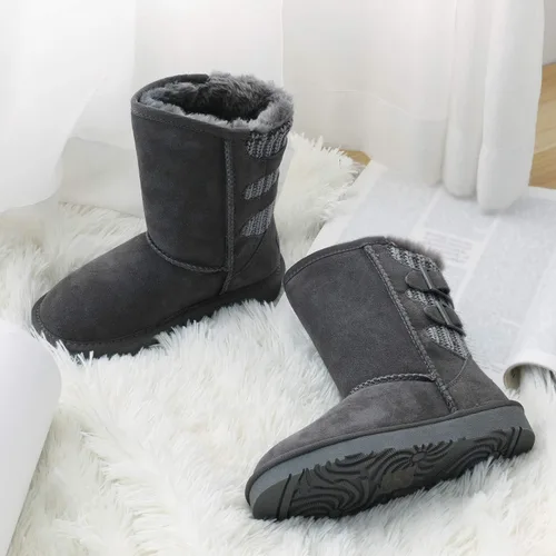 Vista 7 de DREAM PAIRS botas de nieve de invierno con forro de piel sintética para niños
